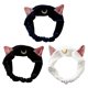 thumbnail image 1 of 3 diademas elásticas con orejas de gato para mujer, ideales para maquillaje, lavado facial y yoga (negro, blanco y azul marino)., 1 of 7
