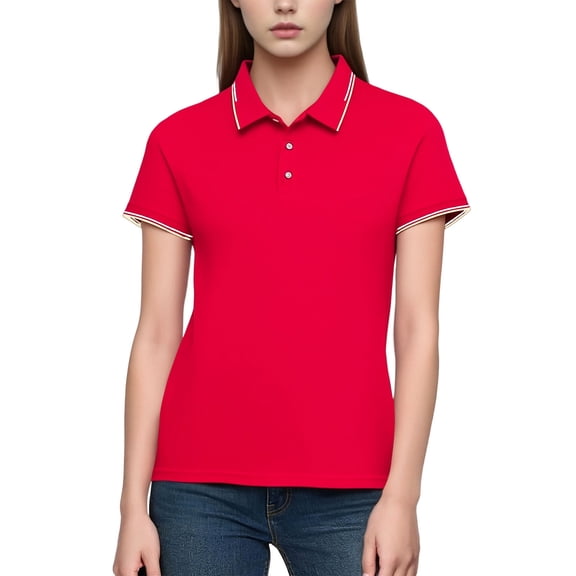 PFRNLF Women's Polo Shirts UPF 50  Sun Protection 3 Buttons Casual Work Moisture Wicking Short Sleeve Collared Golf Shirt