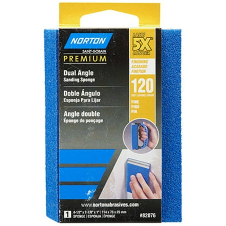 

Norton 07660782076 Dual Angle Area Sanding Sponge 5X 120 Grit