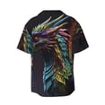 thumbnail image 5 of KLL Dragon with Colorful Tail Print Men's Shirt Short Sleeve Button Down Summer Cuba Beach Shirts- 3X-Large, 5 of 5