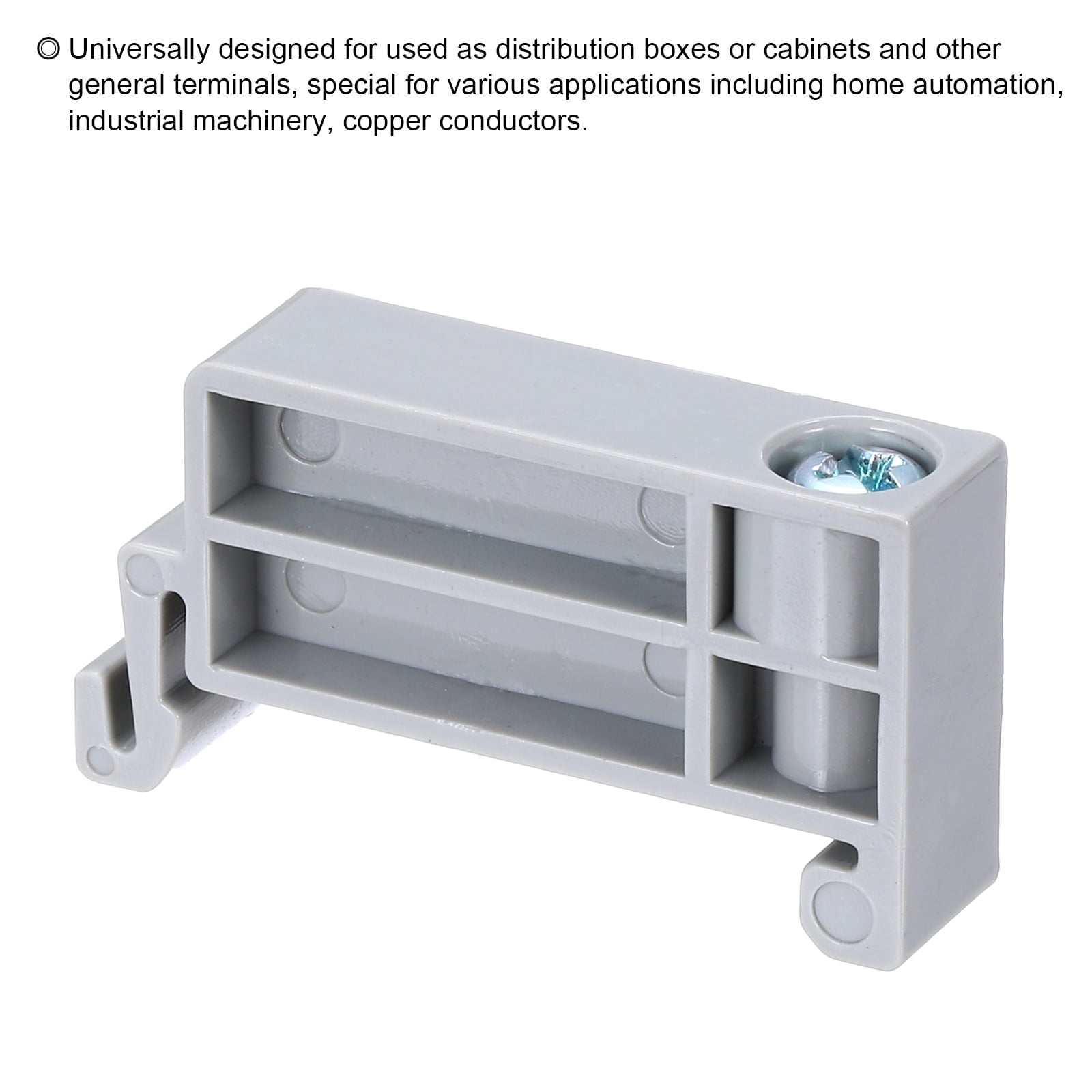 Uxcell Terminal Blocks 80 Pack TBR-F Rail Mount Fuse Holder Screw Terminal Block Wire End Bracket Stopper Din Rail Screw for DIY Electronic Circuits Machine Appliances, Gray