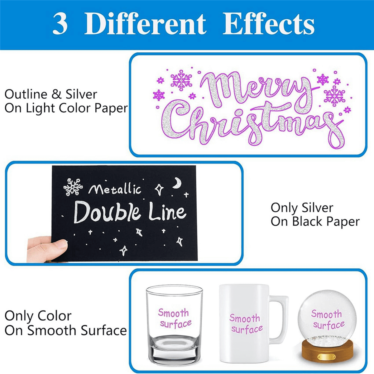 2X Shimmer Markers Doodle Outline Dazzles 20 Colors Metallic Double Line Glitter Pen Set Super Sparkle Dazzlers