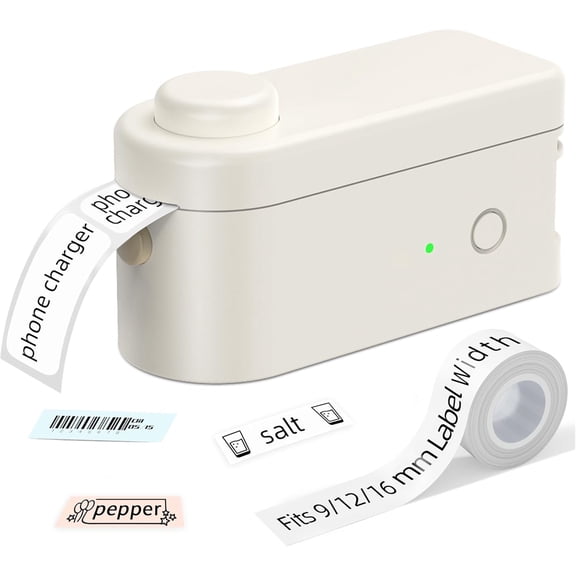 MakeID Label Maker Machine With Tape - Portable & Rechargeable Label Makers With Built-In Cutter, .63" Waterproof Tape - Wireless Label Printer Compatible With Android & iOS Devices
