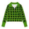 thumbnail image 3 of Nskgu Girls Half Zipper Sweatshirts Cute Trendy Fall Pullover Crop Tops for Teen Girls Plaid Long Sleeve Sweater Clothes Thumb Hole Preppy Clothes, 3 of 4