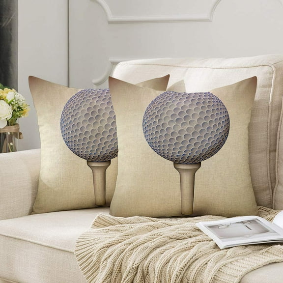Golf Patterns Throw Pillow Covers - Modern Decorative Cushion Cases for Living Room, Sofa & Bedroom, Vibrant Square Pillow Covers for Home Decor, 18x18"Set of 2