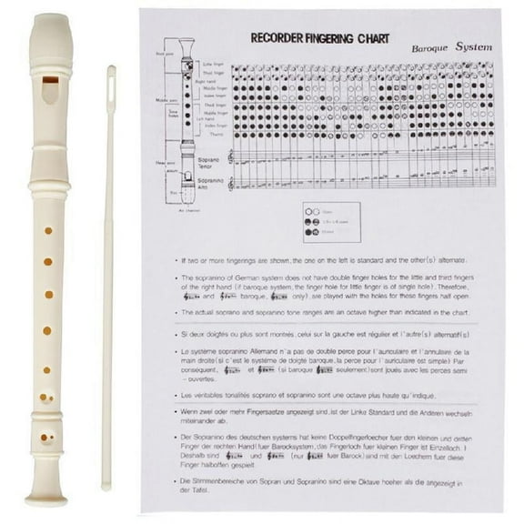 SIEYIO Treble Flute 8 Hole Soprano Recorder Clarinet with Cleaning Rod Professional Woodwind Instruments for Students