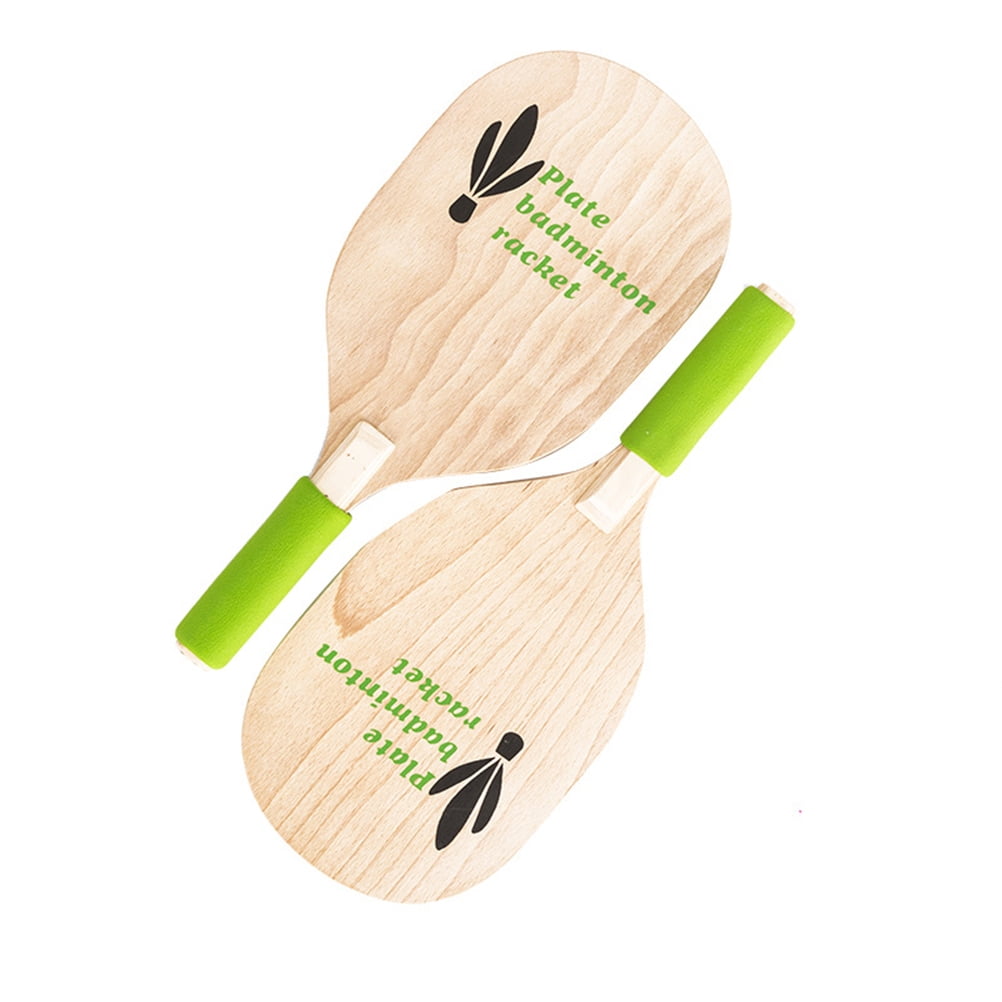 Worgeous 2PCS/Set Wooden White Maple Wooden Badminton Racket Beach Racquet
