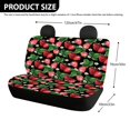 thumbnail image 4 of FUIALDOLG Strawberry Floral Rear Bench Seat Covers, 2 Piece Stretchy Soft Back Seat Covers for Car Truck Van and Auto Interior, 4 of 7