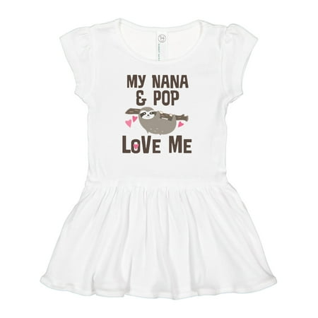

Inktastic Nana and Pop Love Me Sloth Gift Baby Girl Dress