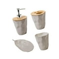 thumbnail image 5 of FashionCha Bathroom Accessories Set Home Bath Decor 4Pcs for Dorm Vanities Housewarming Light Grey, 5 of 9