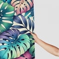 thumbnail image 3 of Awypu Green Leaves Tropical Palm Leaf Decorative Summer Shower Curtain Set White, 3 of 7