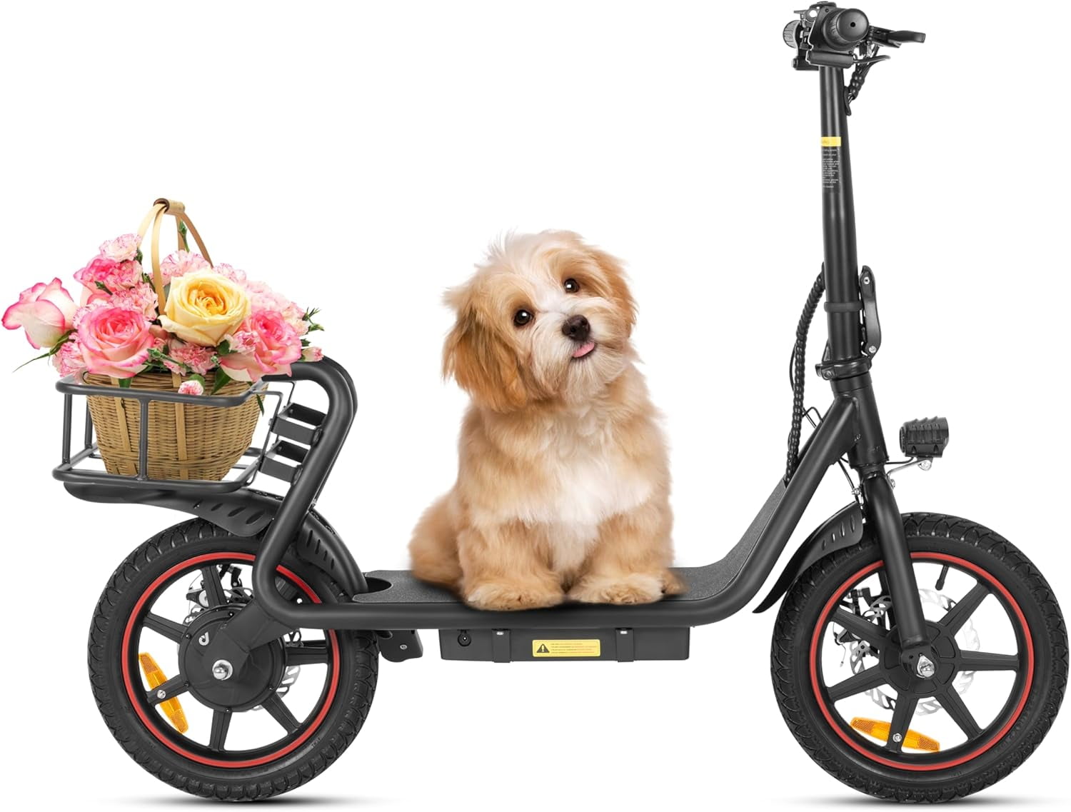 DYU 14" Foldable Electric Scooter for Adults - 500W Peak Motor, 36V 10AH Li-ion Removable Battery, City Commuter E Bike with Cargo Capability, Ideal for Urban Riding UL2849