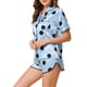 thumbnail image 4 of Conjuntos de pijama de satén para mujer INSPIRE CHIC, ropa de noche, camisetas con pantalones cortos, conjuntos de lounge XL azul, 4 of 6