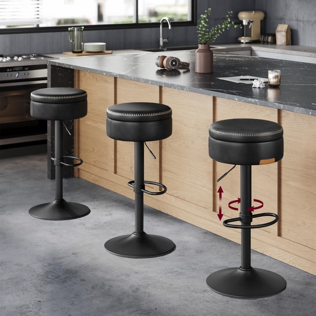 Set de 3 taburetes de bar VASAGLE EKHO giratorios y regulables