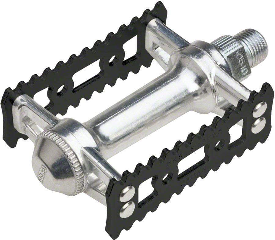 MKS SYLVAN TOURING SILVER 9//16/" 3-PIECE CRANK BICYCLE PEDALS-TOE CLIP COMPATIBLE