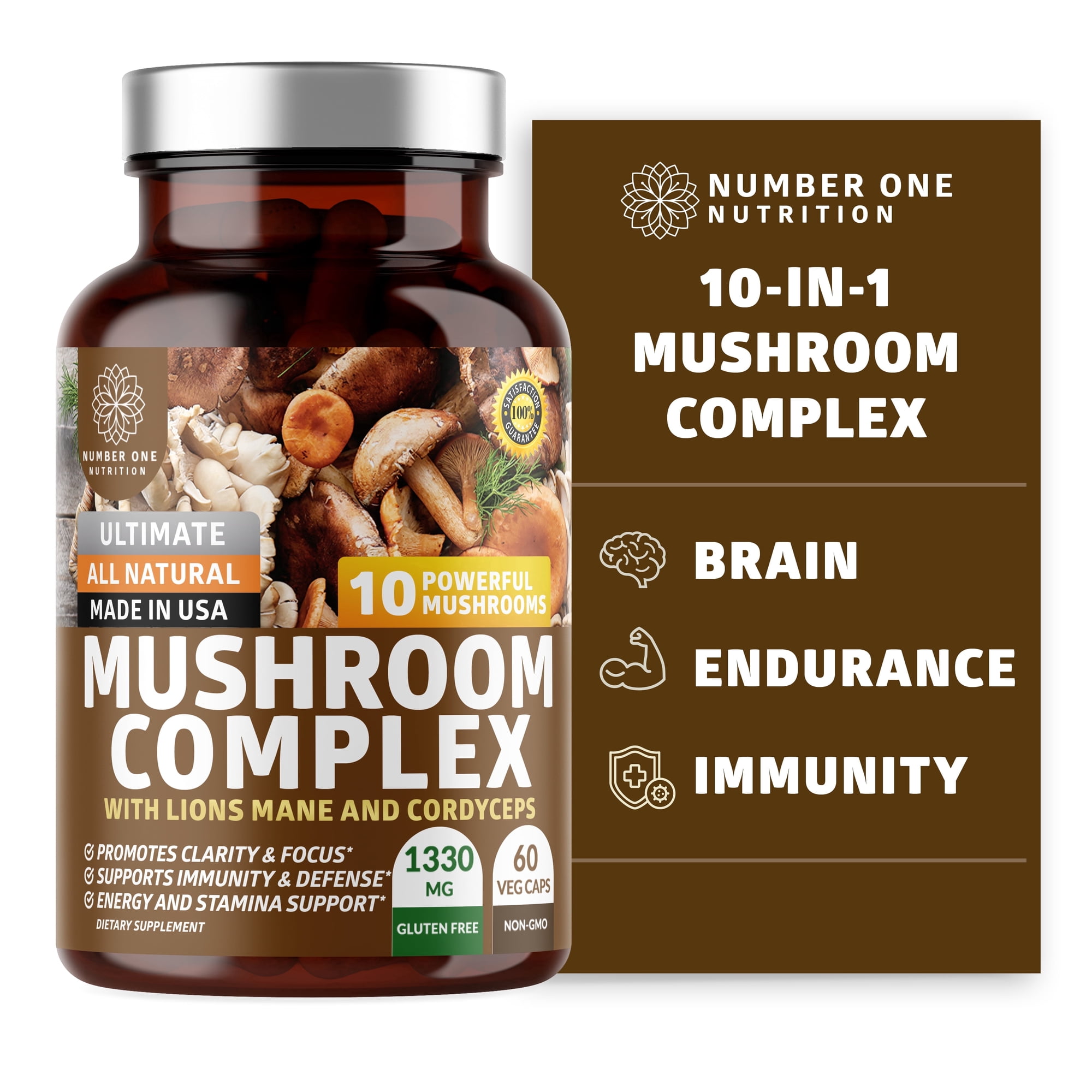 N1N Premium Mushroom Complex for Brain Health and Energy Support 60 Veg Caps