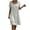 Gray#30, variant on XXL Women's Linen Blend Square Neck Midi Dress Short Sleeve Casual Empire Waist Dress with Eyelet Hem, Loose Flowy Summer Dress for Beach Purple