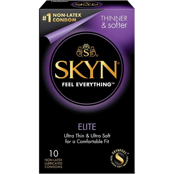 Lifestyles SKYN Elite   Silver Lunamax Pocket Travel Case, Lubricated Polyisoprene  NON-LATEX Condoms, 10 Count