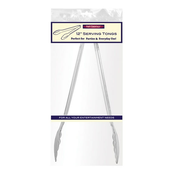 1 - Party Essentials 12" Tongs - Clear