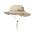 thumbnail image 4 of Sombrero de protección solar impermeable con cordones, plegable y ajustable, tipo cubo. Caqui, 4 of 9