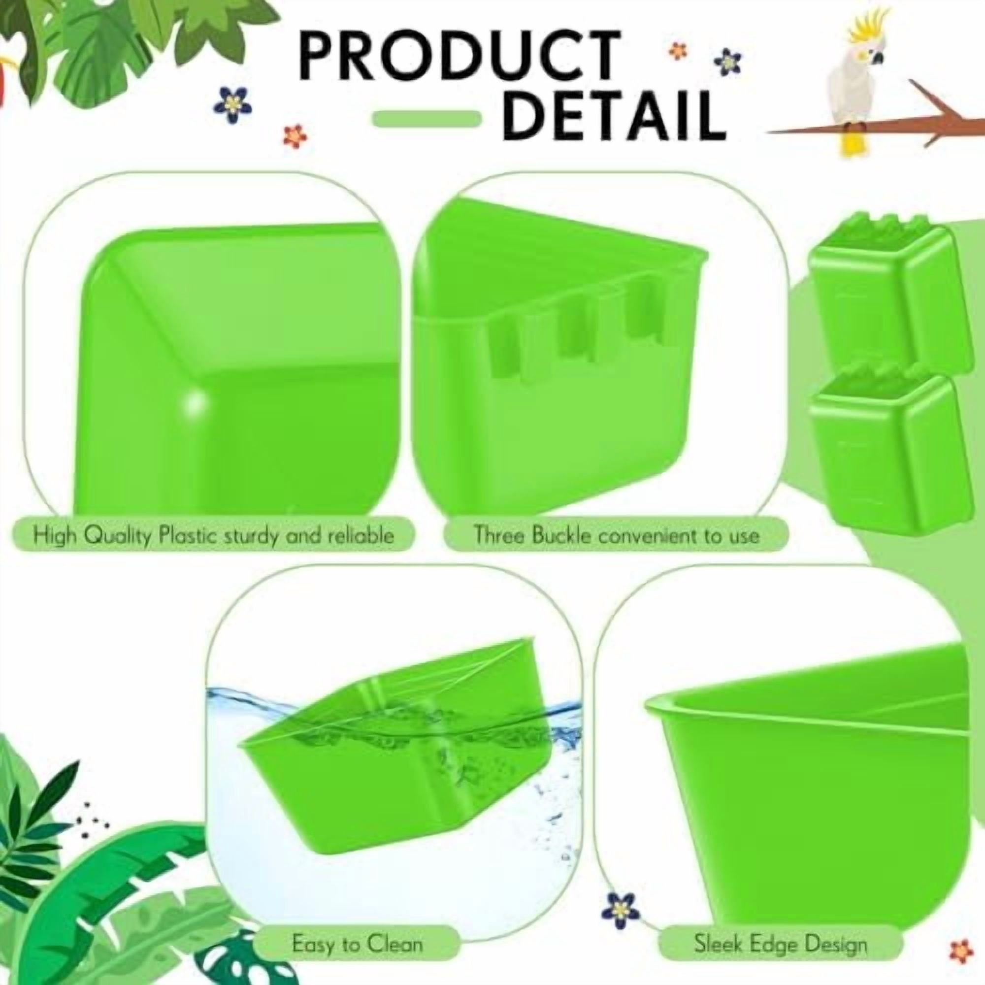 20 Pcs Chicken Water Feeder Cups 16 oz Pigeon Bird Feeder Cups Hanging Cage Chicken Water Cup for Pet Parrot Rooster Parakeet Bunny Gamefowl Poultry Wire Hutch(Green)