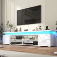 thumbnail image 7 of ChVans Extra Long TV Stand for up 100" 110" TVs with Charging Station, LED Entertainment Center Media Console Gaming Soundbar Shelf with 2 Storage Cabinets, 94.5", 7 of 7