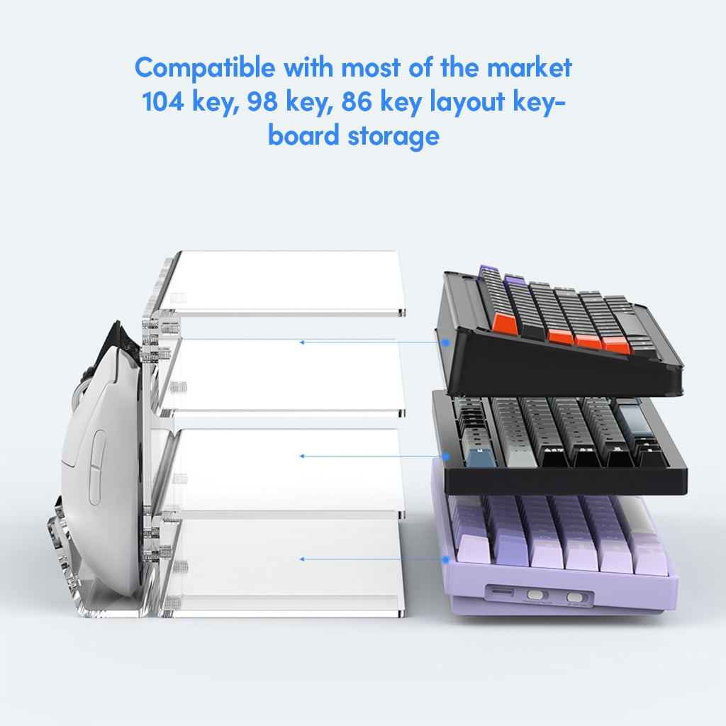Apooke 3-Tier Keyboard Display Stand Mechanical Keyboards Display Rack Multi-Layer Bracket Mouse Storage Cabinet Storage Rack