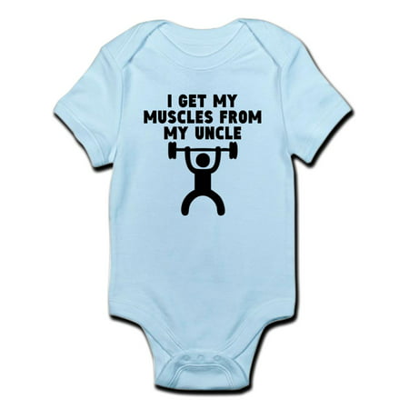 CafePress - Muscles From My Uncle Body Suit - Baby Light Bodysuit