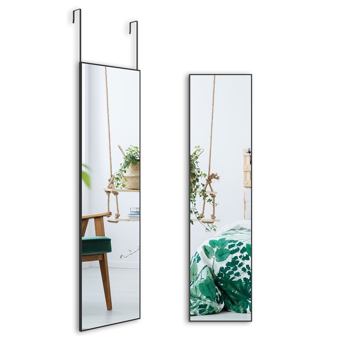 ANYHI Over The Door Mirror, Full Length Hanging Mirror, 47" x 12" Door