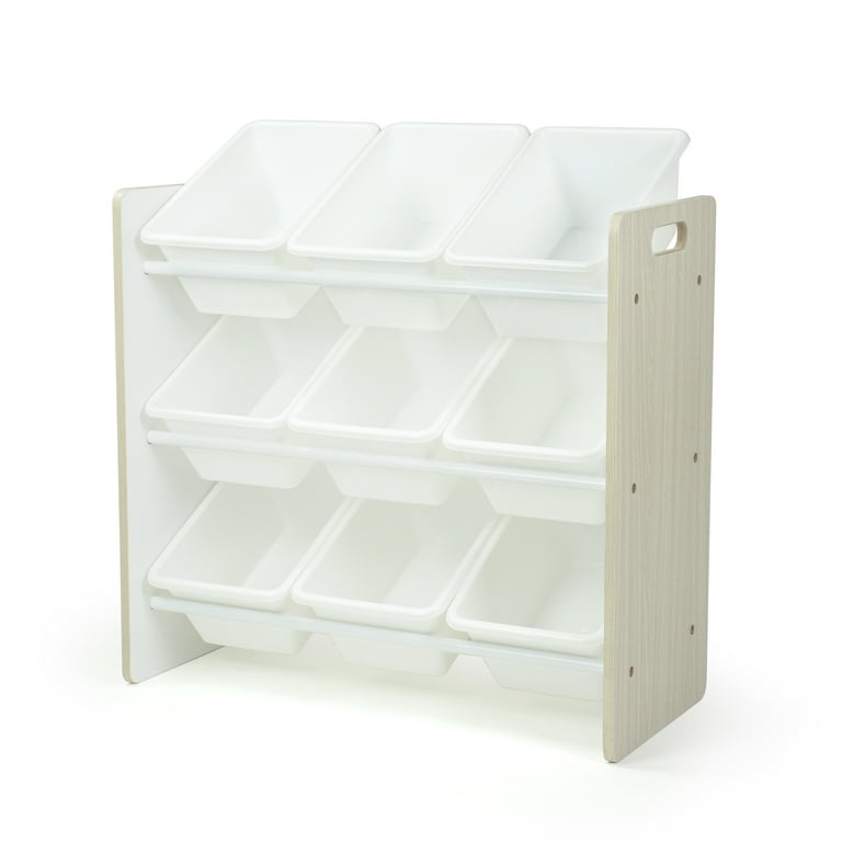 Humble Crew Toy Storage Organizer with Shelf and 9 Storage Bins, White