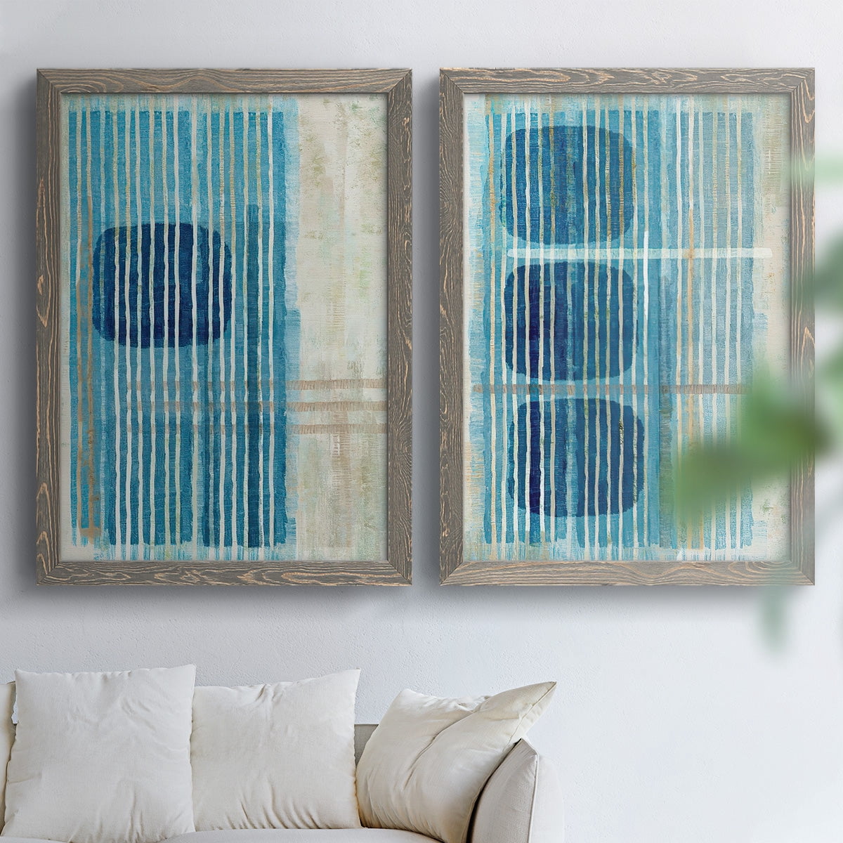 Blue Blue Horizon I - Premium Framed Canvas 2 Piece Set - Ready to Hang