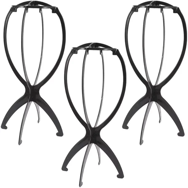 BUBABOX 3 Pcs Wig Stand Portable,13.4 Inch Collapsible Wig Stand Holder