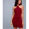 thumbnail image 4 of Lulus Robe Moulante Sexy Sans Manches Rouge Vin Taille TG, 4 of 7