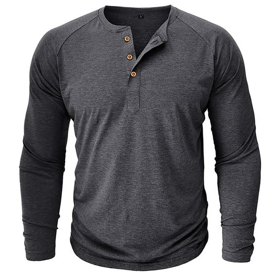 VJATTWR Men's All-Purpose Long Sleeve T-Shirt, Versatile Basic Top for Work, Weekend, and Layering S