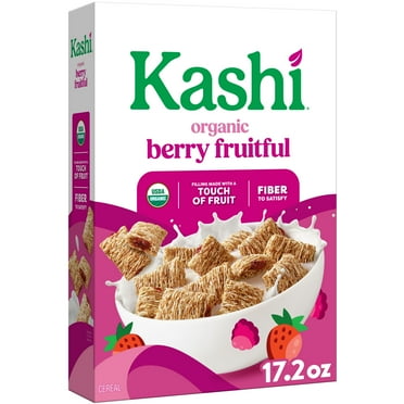 Kashi Breakfast Cereal, Organic, Fiber Cereal, Berry Fruitful, 17.2oz Box (1 Box)