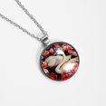 thumbnail image 4 of Swan Elegant Circular Glass Pendant Necklace, 4 of 5