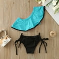 thumbnail image 6 of Hienoo Girls Bikini Swimsuit Ruffle One Shoulder Bathing Suit Beach Swimwear,2-Piece, 6 of 8