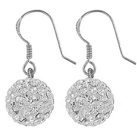 Doma Jewellery SSEZ578-12M Sterling Silver Earring With Crystal- 12 mm. diameter