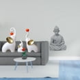 thumbnail image 2 of Esculturas de elefantes,Estatuas de elefantes,decoración del hogar,artesanías de cerámica,Figuras de elefantes familiares Adornos de escritorio,Estatua de mono,Estatua de Buda Mono para, 2 of 8