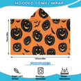 thumbnail image 2 of Classic Halloween Pumpkin Pattern Hooded Bath Towel，50"x30" for Ages 3 To 12 Kids, Quick Dry Lightweight Soft Microfiber Hood Beach Towel Cover Up for Kids, 2 of 7