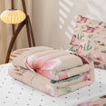thumbnail image 5 of Erosebridal Watercolor Cowgirl Boot Zipper Twin Comforter Sets with Fitted Sheet and 2 Pillowcases,Peach Floral Cactus Zipper Bedding Set For Girls,Reversible,4 Pieces, 5 of 7