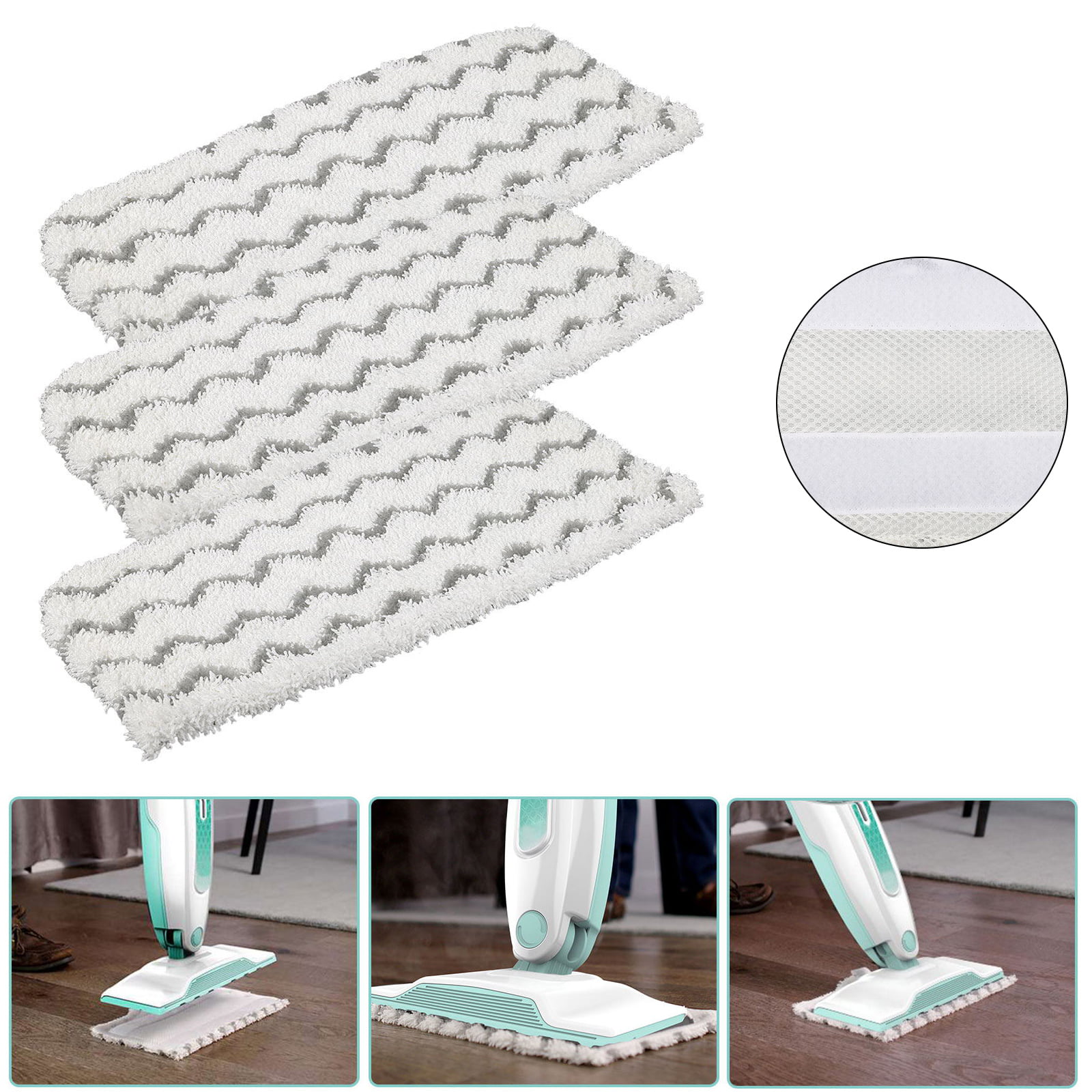 Mop Washable Reusable Cloth Microfiber Replacement Pad For Steam Mop Universal 