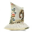 thumbnail image 3 of Elephant's Floral Fantasy Indoor/Outdoor Pillow in Beige 18x18, 3 of 5
