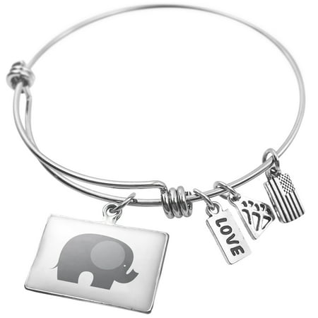 Expandable Wire Bangle Bracelet Kids Design Baby Elephant - NEONBLOND