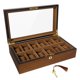 thumbnail image 1 of Uten Caja Para Relojes Con 12 Ranuras, Organizador De Cajas Para Relojes Con Cerradura Dorada Y Llave, Caja De Almacenamiento Para Exhibición De Relojes De Madera Con Cojines Extraíbles Para Relojes,, 1 of 5