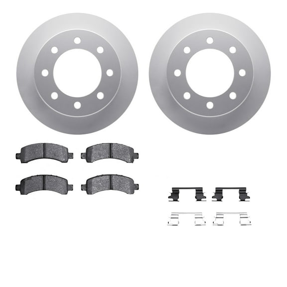 Dynamic Friction Company Rear Geospec Brake Rotors with 5000 Advanced Brake Pads includes Hardware 4512-48115