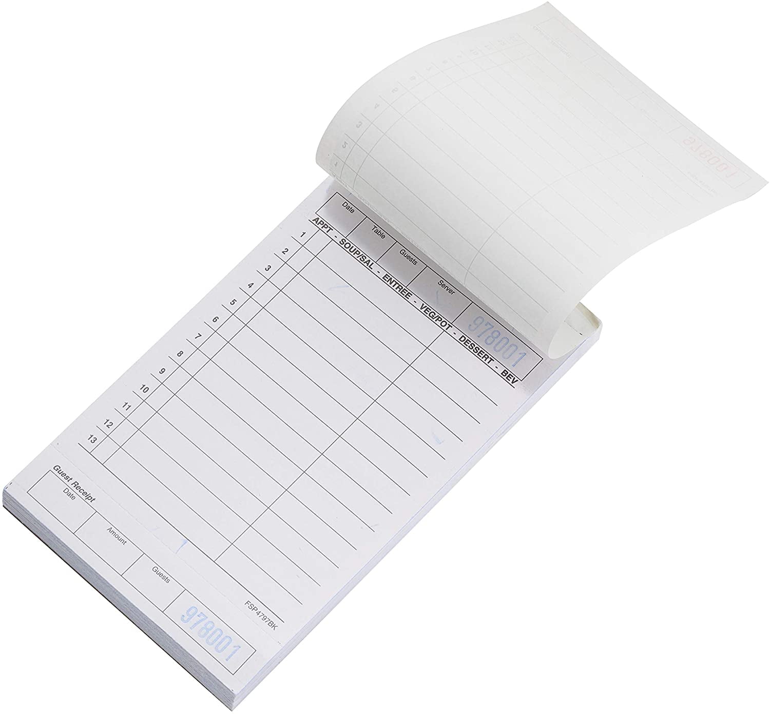 BERYLAND Server Note Pads - Guest Checks - Waitress Notepad Double Sided  Pack