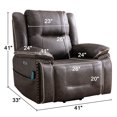thumbnail image 3 of Bonzy Home Power Lift Chair Recliner Suede Fabric Electric Massage Recliner with Cup Holders, 3 of 8