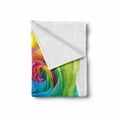 thumbnail image 2 of Vintage Rainbow Soft Flannel Fleece Throw Blanket, Romantic Blooming Rose with Colorful Petals Love Flower Valentine's Day, Cozy Plush for Indoor and Outdoor Use, 60" x 80", Multicolor, by Ambesonne, 2 of 6