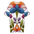 thumbnail image 3 of Colorful Floral Artistic Design Sleepshirts For Sleeping Travels Loose Sleepdress Pajama Dress Soft Nightdress Sleepwear, 3 of 7